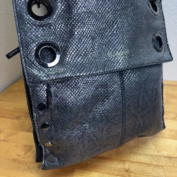 Hammitt Montana Large Reversible Crossbody Black Snake & Pebbled Leather - Picture 5 of 14